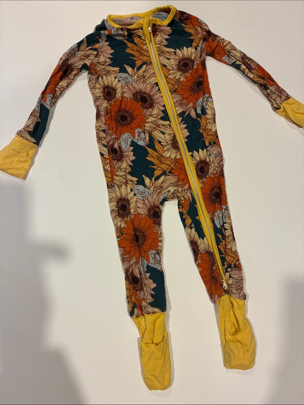 Sunflower bamboo zip pajama